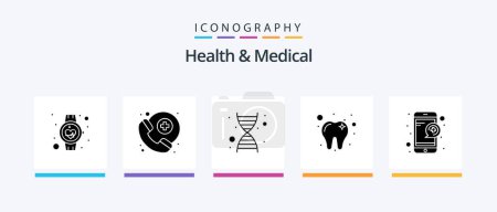 Illustration for Health And Medical Glyph 5 Icon Pack Including service. online. dna. medical. dental. Creative Icons Design - Royalty Free Image