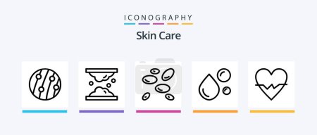 Ilustración de Skin Line 5 Icon Pack Including skin. skin. skin infection. dry skin. healthy bones. Creative Icons Design - Imagen libre de derechos