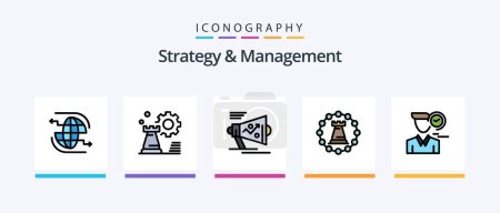Illustration for Strategy And Management Line Filled 5 Icon Pack Including internet. connect. board. man. strategy. Creative Icons Design - Royalty Free Image