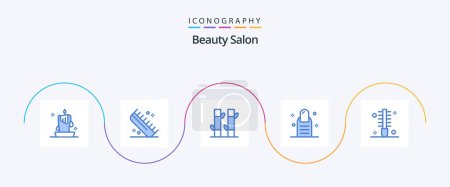 Téléchargez les illustrations : Beauty Salon Blue 5 Icon Pack Including beauty. pedicure. hairdressing. beauty. spa - en licence libre de droit