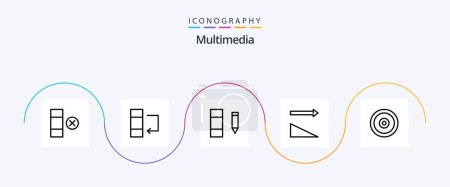 Illustration for Multimedia Line 5 Icon Pack Including . web. edit. target. mobile - Royalty Free Image
