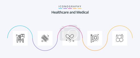 Illustration for Medical Line 5 Icon Pack Including experiment. pharmacy. drugs. medical center. hospital sign - Royalty Free Image
