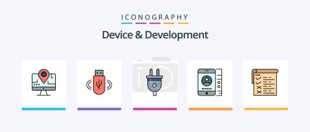 Illustration for Device And Development Line Filled 5 Icon Pack Including mobile . static. file. web. browser. Creative Icons Design - Royalty Free Image