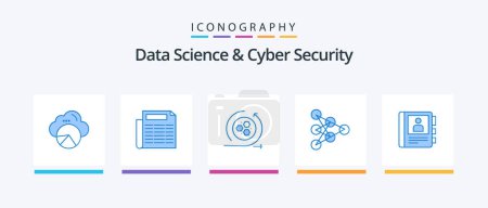 Illustration for Data Science And Cyber Security Blue 5 Icon Pack Including diary. phone. api. data. deep. Creative Icons Design - Royalty Free Image