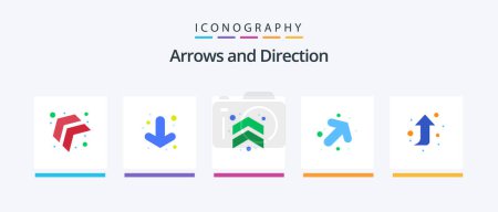Illustration for Arrow Flat 5 Icon Pack Including . right up. up. forward. right. Creative Icons Design - Royalty Free Image