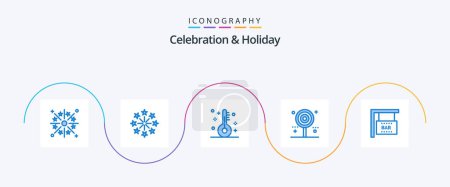 Illustration for Celebration and Holiday Blue 5 Icon Pack Including sweet. holiday. independence day. celebration. thermometer - Royalty Free Image
