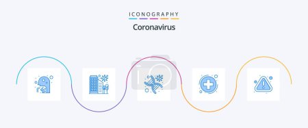 Illustration for Coronavirus Blue 5 Icon Pack Including notice. sign. dna. healthcare. medica - Royalty Free Image