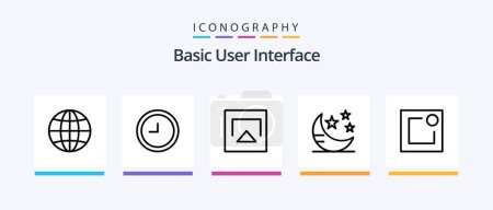 Ilustración de Basic Line 5 Icon Pack Including . ui. link. chain. Creative Icons Design - Imagen libre de derechos