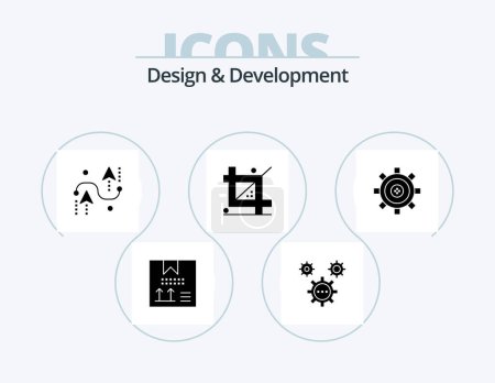Ilustración de Design and Development Glyph Icon Pack 5 Icon Design. design. coding. ideas. programing. design - Imagen libre de derechos