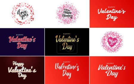 Illustration for Be My Valentine Valentine's holiday lettering for greeting card - Royalty Free Image