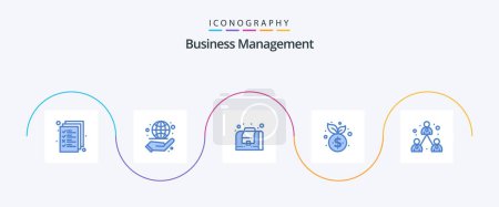 Téléchargez les illustrations : Business Management Blue 5 Icon Pack Including management. business. business. finance. management - en licence libre de droit