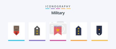 Illustration for Military Flat 5 Icon Pack Including tag. rank. tag. military. insignia. Creative Icons Design - Royalty Free Image