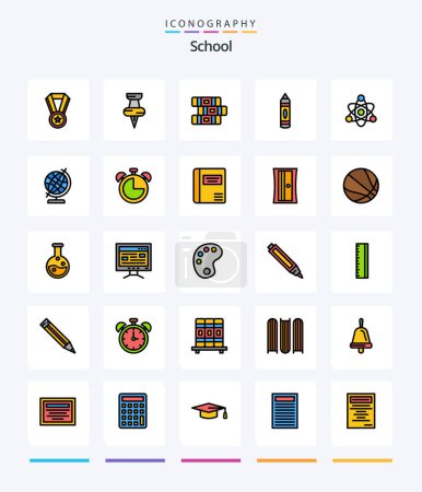 Illustration for Creative School 25 Line FIlled icon pack  Such As geography. education. stationary. educate. sketch - Royalty Free Image