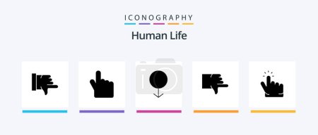 Ilustración de Human Glyph 5 Icon Pack Including . hand. man. finger. vote. Creative Icons Design - Imagen libre de derechos