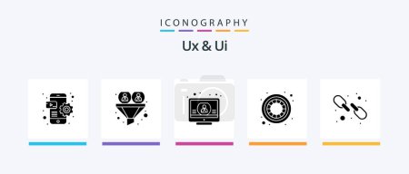Téléchargez les illustrations : Ux And Ui Glyph 5 Icon Pack Including hyperlink. creative. user. color. screen. Creative Icons Design - en licence libre de droit