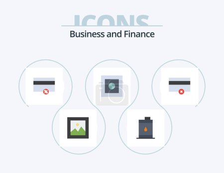 Téléchargez les illustrations : Finance Flat Icon Pack 5 Icon Design. payments. finance. finance. safe. finance - en licence libre de droit
