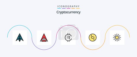 Téléchargez les illustrations : Cryptocurrency Line Filled Flat 5 Icon Pack Including coin. crypto currency. rubycoin. crypto. ybcoin - en licence libre de droit