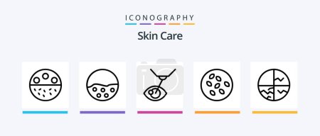 Illustration for Skin Line 5 Icon Pack Including dry skin. seamus. skin. sesame seeds. seeds. Creative Icons Design - Royalty Free Image