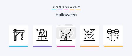 Illustration for Halloween Line 5 Icon Pack Including ball. funeral. bats. death. casket. Creative Icons Design - Royalty Free Image