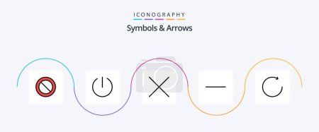 Téléchargez les illustrations : Symbols and Arrows Line Filled Flat 5 Icon Pack Including . minus. rotate - en licence libre de droit