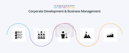 Illustration for Corporate Development And Business Management Glyph 5 Icon Pack Including lock. solution. business. teamwork. organization - Royalty Free Image