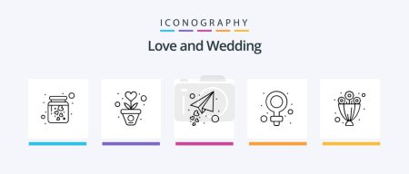 Ilustración de Wedding Line 5 Icon Pack Including hand. polish. wedding. paint. color. Creative Icons Design - Imagen libre de derechos