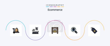 Illustration for Ecommerce Line Filled Flat 5 Icon Pack Including price. ecommerce. ecommerce. shopping. gift - Royalty Free Image
