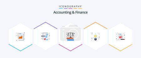 Ilustración de Accounting And Finance 25 Flat icon pack including analytics. calculator. pie chart. calculate. marketing - Imagen libre de derechos