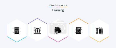 Illustration for Learning 25 Glyph icon pack including data. idea. education. head. creative - Royalty Free Image