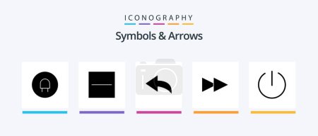 Illustration for Symbols and Arrows Glyph 5 Icon Pack Including . undo. switch. Creative Icons Design - Royalty Free Image
