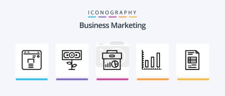 Illustration for Business Marketing Line 5 Icon Pack Including finance. business. management. graph. Creative Icons Design - Royalty Free Image