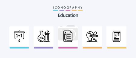 Illustration for Education Line 5 Icon Pack Including education. books. education. message. comment. Creative Icons Design - Royalty Free Image