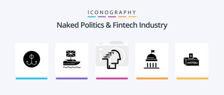 Illustration for Naked Politics And Fintech Industry Glyph 5 Icon Pack Including vote. political. uk. campaign. referendum. Creative Icons Design - Royalty Free Image