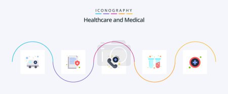 Illustration for Medical Flat 5 Icon Pack Including healthcare. tubes. protect. test. care - Royalty Free Image