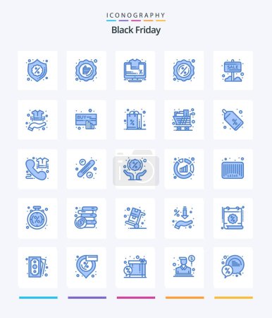 Téléchargez les illustrations : Creative Black Friday 25 Blue icon pack  Such As info board. tag. sale. sales. sale - en licence libre de droit