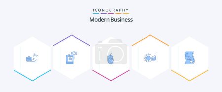 Illustration for Modern Business 25 Blue icon pack including online. click. action. mouse. hammer - Royalty Free Image