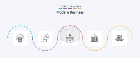 Ilustración de Modern Business Line 5 Icon Pack Including documents. business. business. briefcase. success - Imagen libre de derechos
