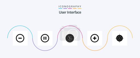 Illustration for User Interface Glyph 5 Icon Pack Including . interface. internet. aim. plus - Royalty Free Image