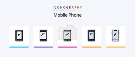 Illustration for Mobile Phone Line Filled 5 Icon Pack Including .. Creative Icons Design - Royalty Free Image