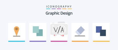 Téléchargez les illustrations : Design Flat 5 Icon Pack Including . rubber. . Creative Icons Design - en licence libre de droit