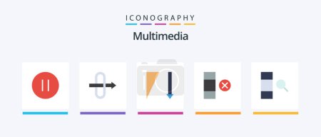 Illustration for Multimedia Flat 5 Icon Pack Including . sorting. search. column. Creative Icons Design - Royalty Free Image