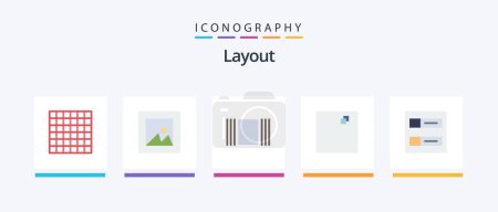 Illustration for Layout Flat 5 Icon Pack Including . full screen. profiles. Creative Icons Design - Royalty Free Image
