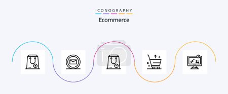 Illustration for Ecommerce Line 5 Icon Pack Including online. e. commerce. commerce. purchase - Royalty Free Image
