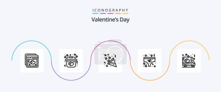 Illustration for Valentines Day Line 5 Icon Pack Including love. underwear. celebration. underpants. clothing - Royalty Free Image