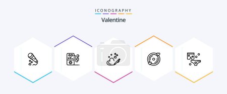 Illustration for Valentine 25 Line icon pack including love. love. love. day. valentine - Royalty Free Image