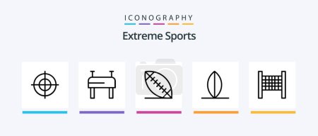 Téléchargez les illustrations : Sport Line 5 Icon Pack Including . longboard.. Creative Icons Design - en licence libre de droit