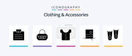 Illustration for Clothing and Accessories Glyph 5 Icon Pack Including . flippers. clothes. diving. hipster. Creative Icons Design - Royalty Free Image