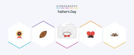 Illustration for Fathers Day 25 Flat icon pack including accessories. fathers day. football. father. wear - Royalty Free Image