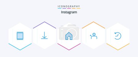Illustration for Instagram 25 Blue icon pack including . refresh. instagram. logo. sets - Royalty Free Image