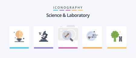 Ilustración de Science Flat 5 Icon Pack Including . science. science. dna. sex. Creative Icons Design - Imagen libre de derechos
